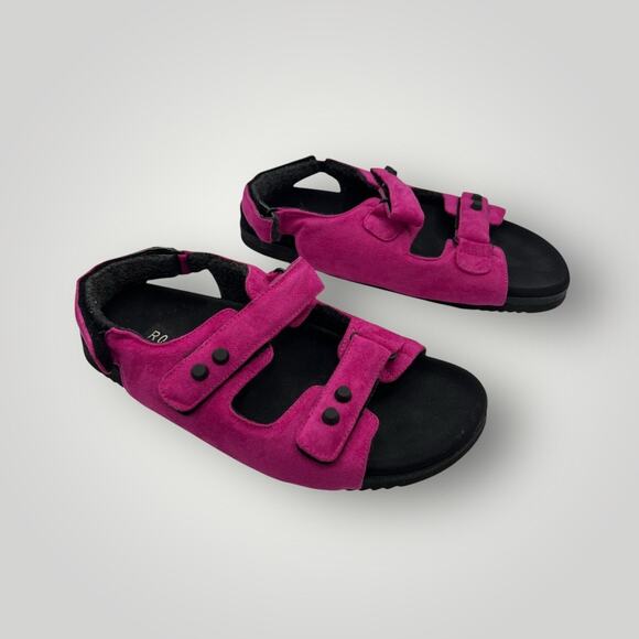 Roam Footwear Womens Size 42 US 11 Touch Double Strap Sandals Pink Open Toe Chic - Picture 7 of 10
